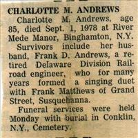 Andrews, Charlotte M.